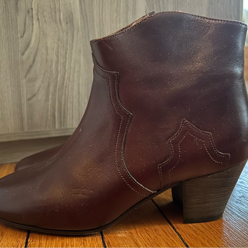 Cognac Leather Ankle Boots Dicker style. BRAND NWT (no box).
